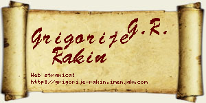 Grigorije Rakin vizit kartica